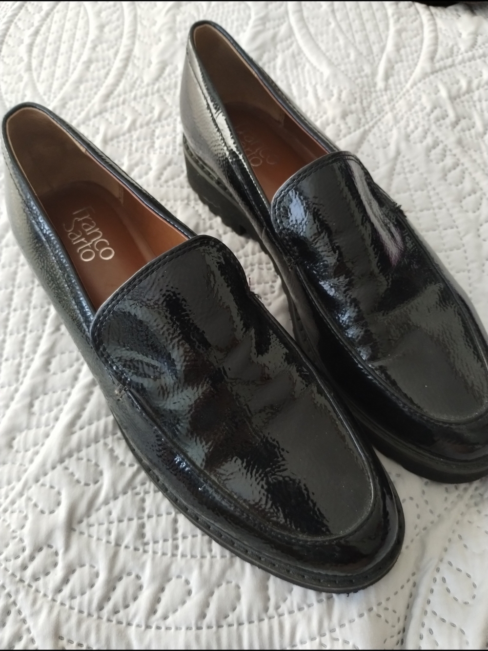 Franco Sarto Women’s Black Patent Leather Loafers